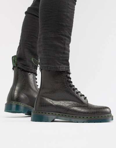 Shop Dr. Martens' 1460 Skull 8-eye Boots In Black - Black