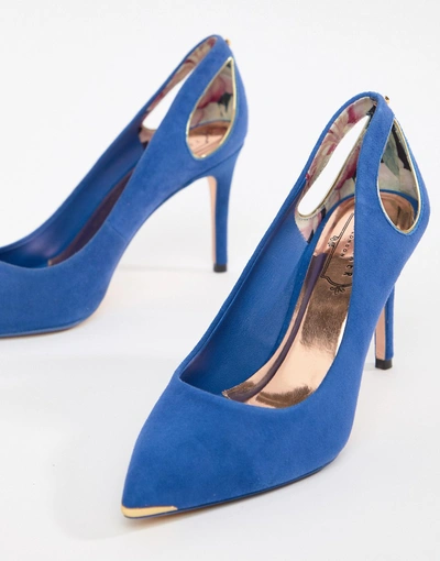 Shop Ted Baker Suede Pointed High Heels-blue