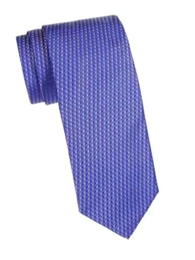 Shop Hugo Boss Printed Silk Slim Tie In Purple