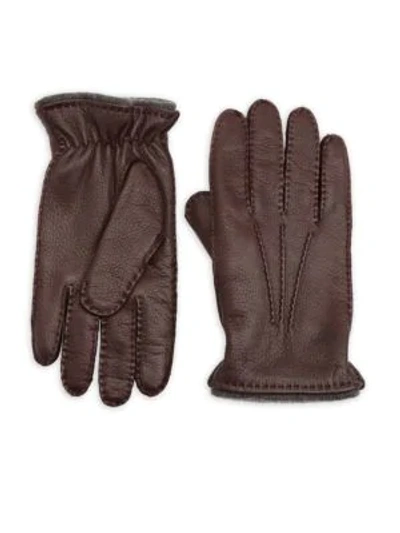 Shop Saks Fifth Avenue Collection Basic Gloves In Burgundy