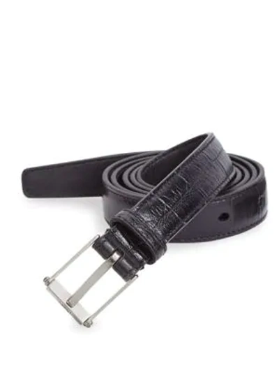 Shop Saint Laurent Leather Belt In Black