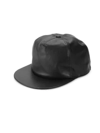 Shop Givenchy Leather Baseball Cap In Black