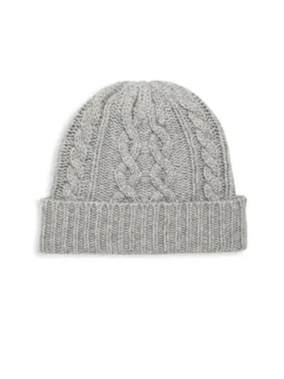 Shop Saks Fifth Avenue Men's Cable Beanie In Grey