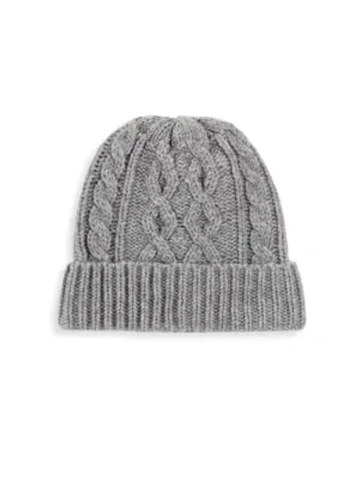 Shop Saks Fifth Avenue Cable Beanie In Medium Grey