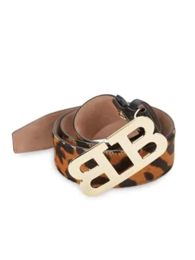 Shop Bally Mirror B Leather Belt In Black Brown
