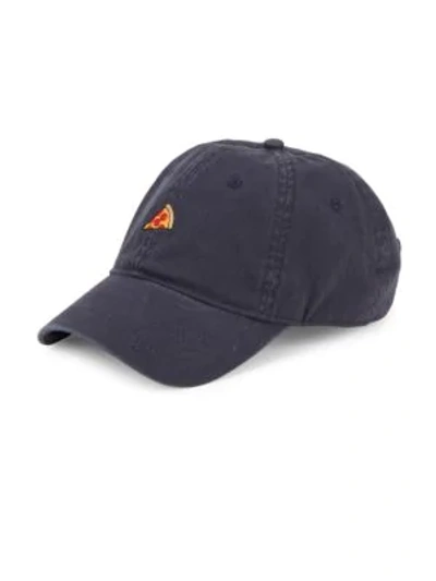 Shop Block Headwear Pizza Cotton Baseball Cap In Navy