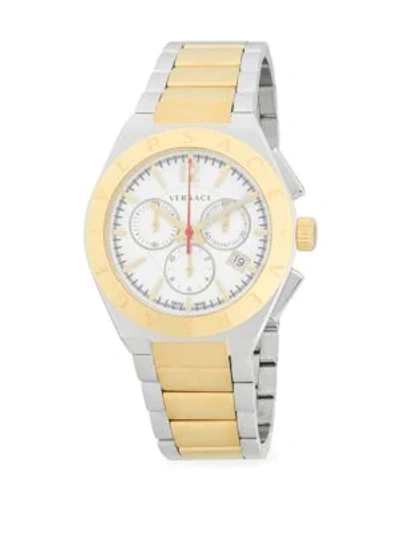 Shop Versace Two-tone Stainless Steel Bracelet Watch In Two Tone