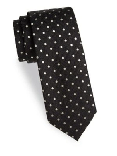 Shop Tom Ford Dot-print Silk Tie In Black White