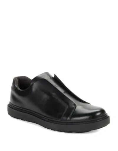 Shop Karl Lagerfeld Leather Slip-on Sneakers In Black