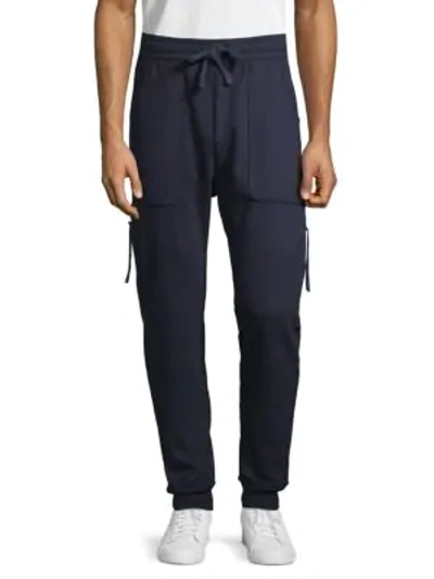 Shop Drifter Muldoom Cotton Jogger Pants In Navy