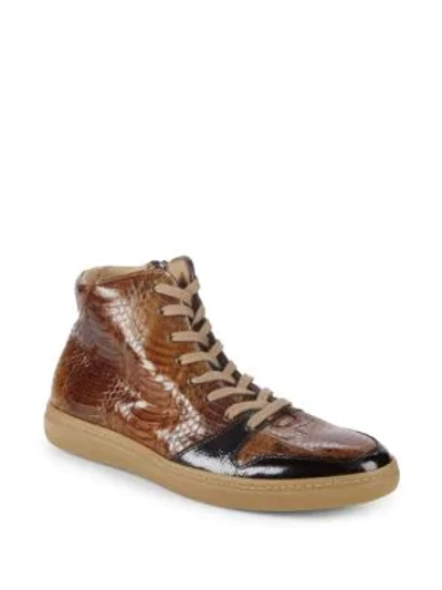 Shop Mezlan Bacoli Leather Sneakers In Brown