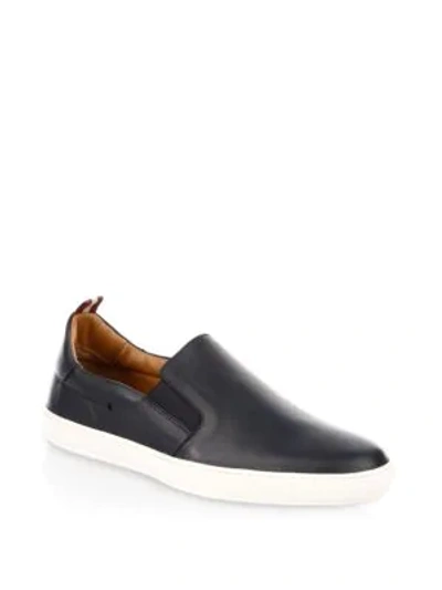 Shop Bally Orniel Leather Slip-on Sneakers In Blue