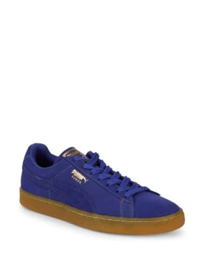 Shop Puma Low-top Lace-up Suede Trainers In Blue