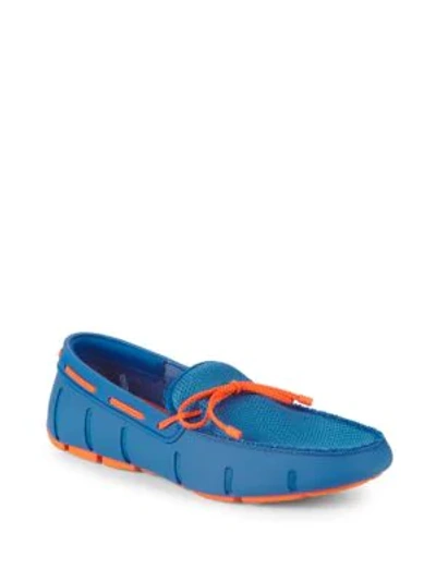 Shop Swims Braided Lace-up Loafers In Blue