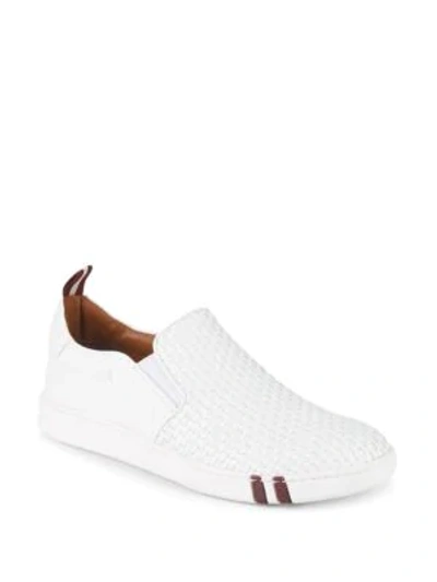 Shop Bally Winky Slip-on Leather Sneakers In White