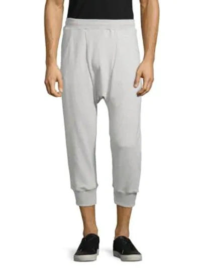 Shop Drifter Cropped Cotton Jogger Pants In Heather Grey
