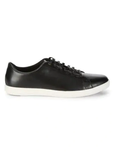 Shop Cole Haan Men's Leather Low-top Sneakers In Black