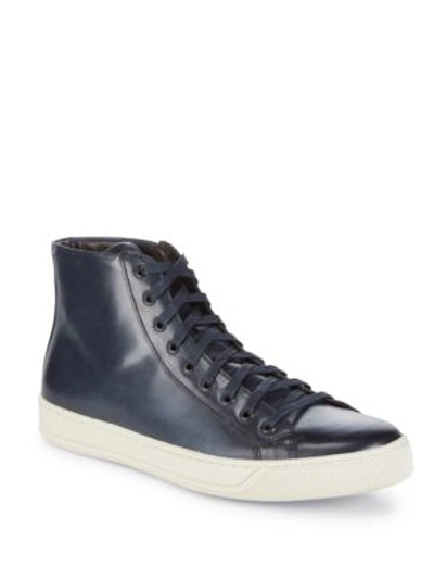 Bruno Magli Wilson Leather High top Sneakers In Blue ModeSens