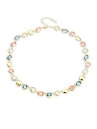 Shop Saks Fifth Avenue Multicolored Crystal Necklace In Gold