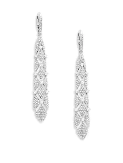 Shop Adriana Orsini Naga Pavé Drop Earrings In Silver