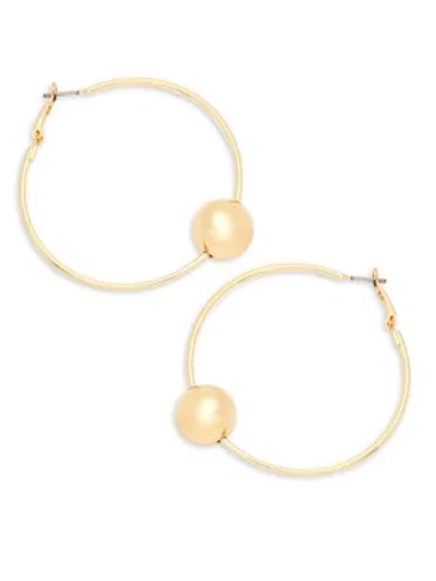 Shop Kenneth Jay Lane Ball Hoop Earrings In Gold