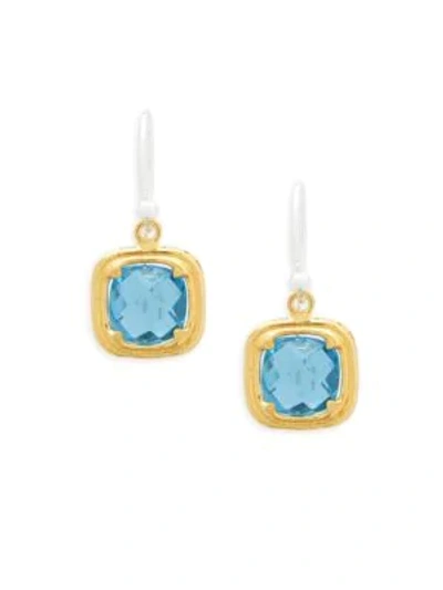 Shop Gurhan Malibu Blue Topaz Drop Earrings In Silver