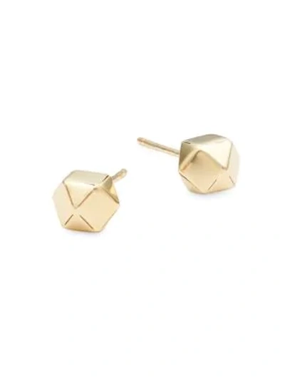 Shop Saks Fifth Avenue Textured Ball 14k Yellow Gold Stud Earrings
