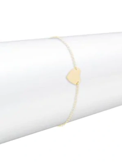 Shop Saks Fifth Avenue Women's 14k Yellow Gold Heart Pendant Bracelet