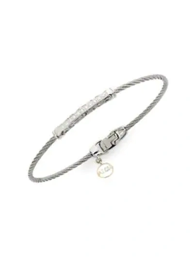 Shop Alor Women's Stainless Steel, Diamond & 18k Gold Charm Bracelet In White Gold