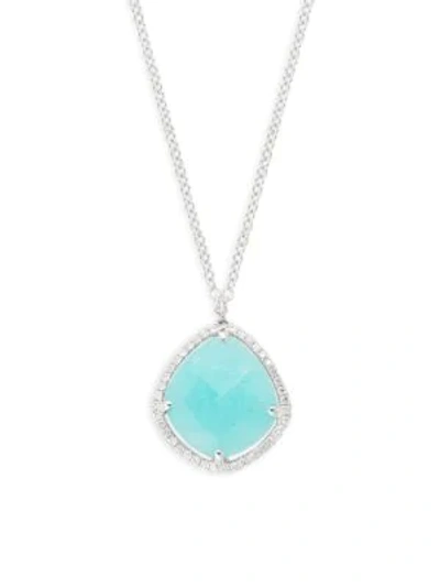 Shop Meira T 14k White Gold & Blue Amazon Pendant Necklace