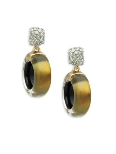 Shop Alexis Bittar Crystal Domed Circle Drop Earrings In Gold