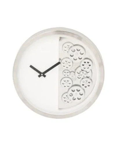 Shop Uma Contemporary Geared Stainless Steel Wall Clock In Multi