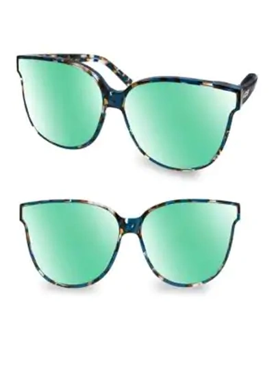 Shop Aqs Women's Iris 65mm Cat Eye Sunglasses In Multi Blue