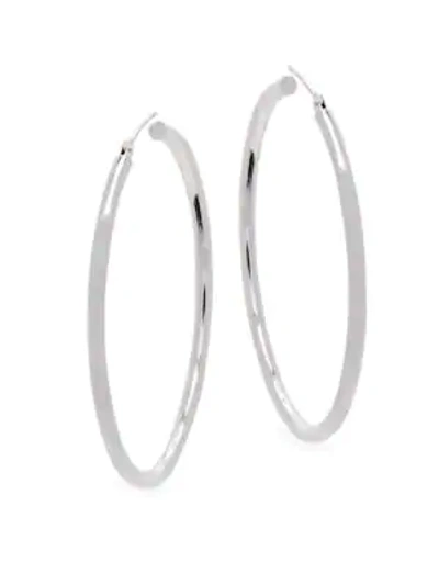 Shop Saks Fifth Avenue 14k White Gold Hoop Earrings/1.5"