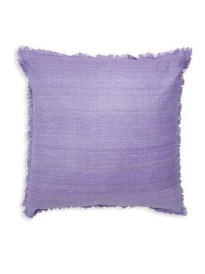 Shop Jonathan Adler Frayed Silk Pillow In Lavender