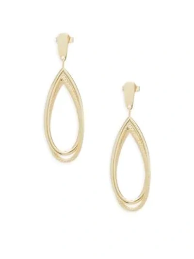 Shop Saks Fifth Avenue 14k Gold Polished Mesh Drop Earrings