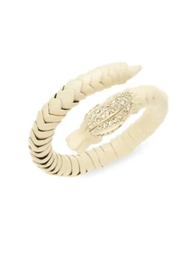 Shop Valentino Dragon Cuff Bracelet In Light Ivory