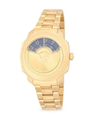 Shop Versace Stainless Steel Bracelet Watch In Gold