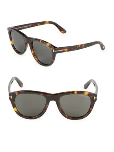 Shop Tom Ford 53mm Round Sunglasses In Havana
