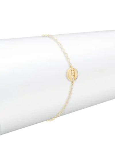 Shop Ippolita Diamond 18k Yellow Gold Senso Disc Pendant Bracelet