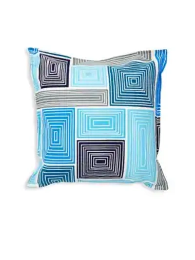 Shop Jonathan Adler Blocks Bobo Cotton Pillow In Blue