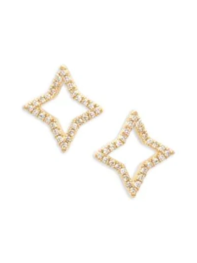 Shop Kc Designs Diamond And 14k Yellow Gold Geometric Stud Earrings