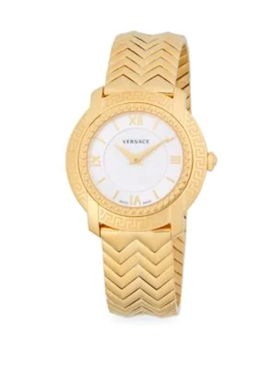 Shop Versace Stainless Steel Bracelet Watch In Gold
