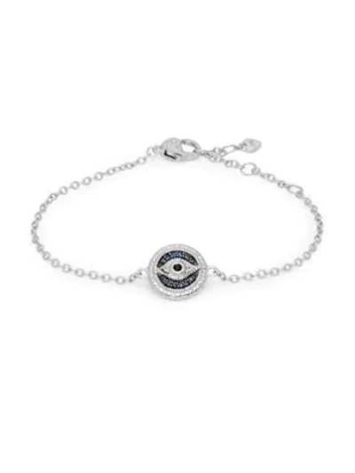 Shop Judith Ripka La Petite Sterling Silver, Black Sapphire, Blue Sapphire & White Topaz Charm Bracelet