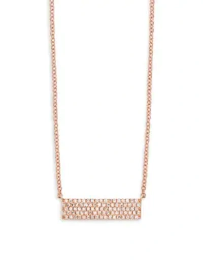 Shop Saks Fifth Avenue 14k Gold & Natural Diamond Pendant Necklace In Rose Gold