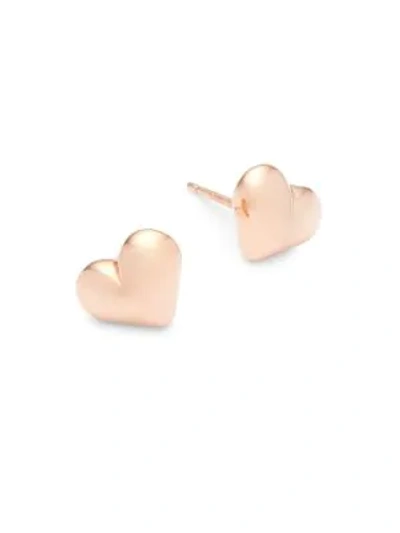 Shop Saks Fifth Avenue 14k Rose Gold Heart Stud Earrings