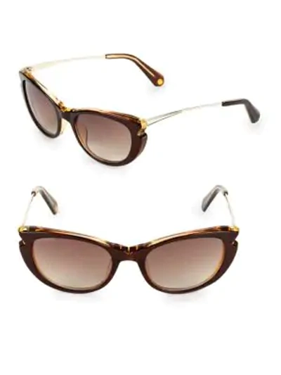 Shop Balmain 53mm Cat Eye Sunglasses In Brown