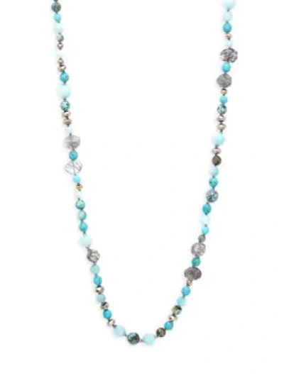 Shop Chan Luu Gemstone, Glass And Sterling Silver Long Necklace In Turquoise Mix