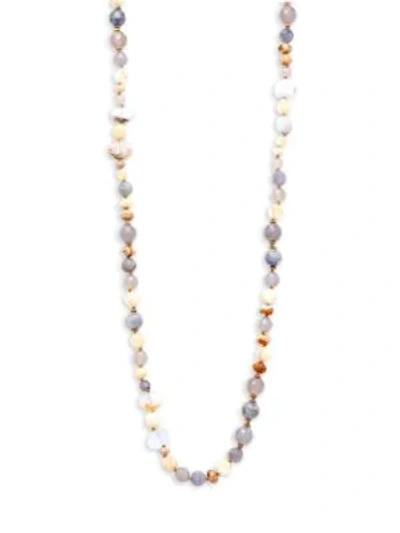 Shop Chan Luu Gemstone, Glass And Sterling Silver Long Necklace In Multi Mix