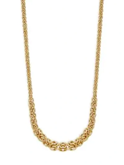 Shop Saks Fifth Avenue 14k Yellow Gold Graduated Byzantine Link Necklace